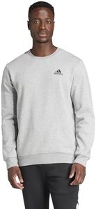 adidas Sportswear Essentials Men's Fleece Sweatshirt, Medium Grey Heather/Black, X-Large