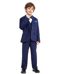 LOLANTA Boys Suits Tuxedo Formal Blazer Page Boy Suit Slim fit for Wedding Party (11-12 Years, Navy，Tag 150)