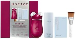 NuFACE TRINITY+ Microcurrent Facial Device Kit - Limited Edition FDA Cleared Face Massager Device + Microcurrent Gel Activator, Cleansing Wipes & Brush - Velvet Rose