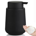 GAHEFY Black foaming Hand soap Dispenser Bathroom,Foam Dish soap Dispenser Kitchen Plastic Modern (Black Foam)