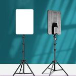 FKU 24inch LED Video Light Panel 2700K-6500K Photo Studio Lamp with Remote and 7FEET Tripod Stand Flash (24 INCH + 7 FEET)