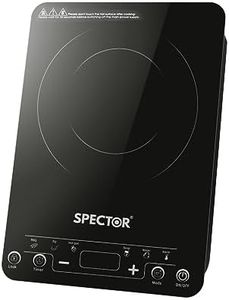 SPECTOR Electric Induction Cooktop Portable Ceramic Kitchen Cooker Single Burner, 2000W, Touch Control, with Healthy Cooking Modes and Safety Features