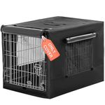 Petsfit Dog Crate Cover for Wire Dog Crate(108L x 71W x 76H cm), Single Door/Double Doors, Mesh Window, Flap On The Top and Back is Detachable, Dog Cage Cover Black 42inch