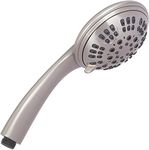 Aqua Elegante 6 Function Handheld Shower Head - Best High Pressure, Adjustable Hand Held Showerhead - Brushed Nickel