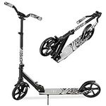 Best Choice Products Kids Height Adjustable Kick Scooter for Ages 8+, Teen, Adult, Outdoor Play w/Carrying Strap, Non-Slip Deck, Kickstand, Mud Guards, 220lb Capacity - Black