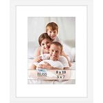 Icona Bay 10x8 White Picture Frame with Removable Mat for 7x5 Photo, Modern Style Wood Composite Frame, Table Top or Wall Mount, Bliss Collection