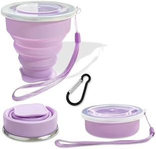 FINDWORLD Collapsible Cup - Silicone Foldable Cup-Expandable Folding Drinking Cup -Reusable Portable Mugs Cup For Travel, Camping, Hiking, Picnic, Beach, Holiday Vacation, Outdoor Sports Light Purple