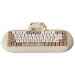 YUNZII C68 Wireless Mechanical Keyboard, 65% Gaming Keyboard Hot Swap,Triple Mode BT5.0/2.4G/Wired,RGB Backlit NKRO,Cute Cat Silicone Ergonomic Keyboard for Win/Mac(Milk Switch,Brown)