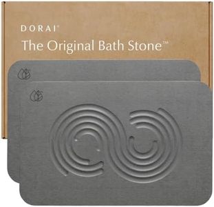 Dorai Home Stone Bath Mat Set - Premium Diatomaceous Earth Bath Floor Mats with Non-Slip Base, Fast-Drying Modern Shower Mat for Bathroom | Zen Slate, 2 Pack - 23.6"x15.4"