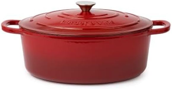 Larder & Vine 8 qt Oval Enameled Cast Iron Dutch Oven Pot, Cabernet