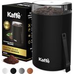 KF2010 Electric Coffee Grinder by Kaffe - Black 2.5oz Capacity with Easy On/Off Button. Cleaning Brush Included!