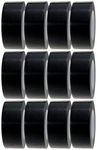 Crimson Starfish Black Duct Tape | 12 Rolls of 48mm x 45m Gaffer Tape | Water Resistant Duct Tape | Adhesive Tape Multi-Use for Indoor/Outdoor | Strong Adhesive Tape