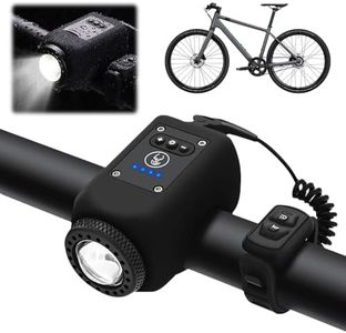 Mountain Bike Electronic Horn Bell, 2024 Upgraded Electric Night Cycling Flashlight Accessories, USB Rechargeable Bicycle Speaker, Ipx5 Waterproof, with 110db Loud Alarm (Black)
