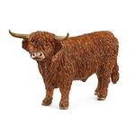 SCHLEICH 13919 Highland Bull Farm World Toy Figurine for children aged 3-8 Years, Brown