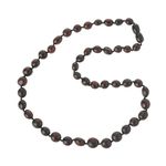 TheNaturalAmber AmberJewelry Baltic Amber Necklace for Adults, Genuine Baltic Amber Beads, Screw Clasp, Cherry Color Baltic Amber Olive Shape Necklace (19.7 inch), 19.685, baltic amber