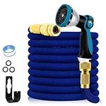 50FT Garden Hose Pipe - 3 Times Expandable Flexible Water Hose,3450D No-Kink Expanding Hosepipe,10-Pattern Spray Nozzle