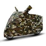 Auto Hub 100% Waterproof Bike Cover, Dustproof, UV Protection Bike Cover for All Two Wheeler Bike Upto Bullet Size with Carry Bag-Army-Print