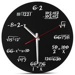 Decodyne Math Wall Clock - Unique Wall Clock - Each Hour Marked by a Simple Math Equation