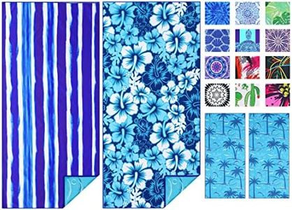 2 Pack Microfiber Lightweight Thin Beach Towel 180x80cm Extra Large Sand Free Towels for Adult Quick Dry Travel Beach Accessories Vacation Essential Gift