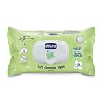 Chicco Soft Cleansing Baby Wipes, 72 pieces, Fliptop Pack | Wet Wipes Ideal for Nappy, Face and Hands | Dermatologically Tested, No Phenoxyethanol, No Parabens, No Alcohol, Soap-Free