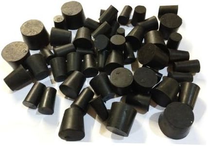 United Scientific™ RSTPK2 Premium Laboratory Black Rubber Stoppers | Good to Seal Bottles, Tubes and Many Other Containers - Black Lab Plug | #00 to #7 Assorted Sizes | 1LB of Stoppers | Pack of 50
