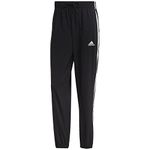 adidas Men's Essentials 3-Stripes Elastic Cuff Woven Pants, Black/White, Large