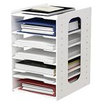 Adjustable Letter Tray Organiser, Office Paper Organizer File Document Holder A4 Paper Filing Trays for Home Office School(7 Tier)