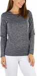 ToBeInStyle Women’s Crew Neck Fleece Lined Long Sleeve Thermal Tops (Large Heather Gray)