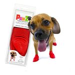 Pawz Red Water-Proof Dog Boot, Small, Up to 2-1/2-Inch