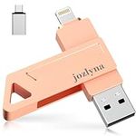 Apple MFi Certified Flash Drive for iPhone - 3 in 1 High Speed 512GB USB Memory Stick Thumb Drive, External Storage Photo Stick for iPhone/iPad/PC (Pink)