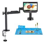 TOMLOV TM4K-AF Flex 4K Autofocus Digital Microscope HDMI, 8" IPS Coins Magnifier 2000X, 52MP Scope Camera for Soldering, with Flex Arm, Electronics Repair Mat, Ring Light, 64GB Card