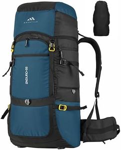 MOUNTILE ENDURO 55L Travel Backpack with Water Proof Rain Cover, Shoe Compartment - Camping Hiking Rucksack Trekking Bag (ENGLISHBLUE) - MTL05