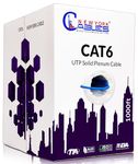 Newyork Cables | CAT6 Plenum Cable 1000FT (CMP) | 4 Pair 10GB UTP, 23AWG, 550MHz CAT6 Ethernet Cable | Plenum Rated Cable | Ideal for High Speed Networking and Gaming