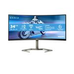 PHILIPS Evnia- 34M1C5500VA - 34 Inch QHD Curved Gaming Monitor, VA, 165Hz, AMD FreeSync, Height Adust, USB Hub, Smart Image HDR, (3440 x 1440 @165Hz, 300 cd/m², HDMI 2.0 / DP 1.4 ./ USB 3.2)