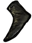 Men's Women's Unisex Real Halal Sheep Soft Leather Socks Khufs With Warm Fleece Lining (Black, 7)