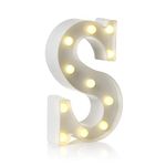 Auraglow LED Alphabet Letter & Number Light Sign Decorations, Lamp for Home Birthday Party Event, Night Lights, Battery Powered Letters And Numbers With Four Hour Timer (S)