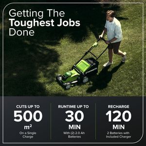 Greenworks 40V Cordless Lawnmower – 41cm Cutting Width