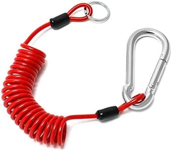 QWORK Breakaway Trailer Cable, 1 Pack 6 Ft Trailer Brake Safety Cable Spring Towing Coiled Wire with Clip, Stainless Steel Spring Towing Coiled Wire for RV Trailer Emergency