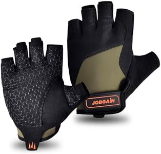JOBGAIN Workout Gloves for Women and Men, Breathable Weight Lifting Gloves, Grip & Shock Absorption, Full Palm Protection, for Gym Exercise, Fitness, Training & Cycling, Green, Size L