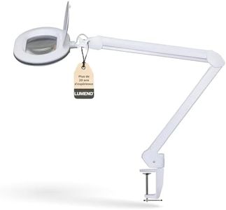 Lumeno 8613GR Lampe loupe avec grande lentille ovale 110x150 mm, 60 LED à intensité variable sur 2 niveaux, parfaite comme aide à la lecture, pour la cosmétique, 3 dioptries gris