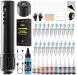 STIGMA Wireless Tattoo Kit Rrofessional Rotary Tattoo Pen Coreless Motor 1000mAh Battery Power with 20 PCS Tattoo Cartridge Needles for Tattoo Artist STE42KIT-1