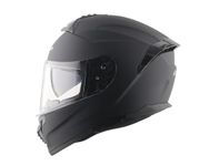 Vega Zap D/V Full Face Riding Helmet with Dual Visor, Shock Absorbing Liner, Comfortable Interior, Lightweight Shell, Aerodynamic Design, and Modern Dull Black Styling Dull Black-XL