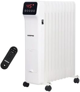 Geepas 2500W Digital Oil Filled Radiator, 11 Fin – Energy Efficient Electric Heater with LED Display, Built-in Timer, 3 Heat Settings, Low Running Cost and Remote Control – 2 Year Warranty, White
