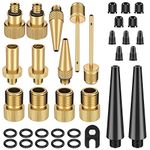 35PCS Bike Pump Adapter - Schrader Valve, Presta Valve, Dunlop/Woods Tyre Valve Adaptor, Bicycle Tire Pump Adapter(AV DV SV) with Ball Pump/Air Pump/Compressor Adapter Tire Valve Caps