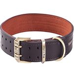 Reflective Genuine Leather Dog Collar Adjustable Soft Padded for Small, Medium Large and Extra Large Breed Dog Collars (Brown XL(Neck 50cm-64cm))