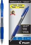 PILOT G2 Premium Refillable & Retractable Rolling Ball Gel Pens, Fine Point, Blue Ink, 12 Count (31021)