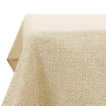 Deconovo Faux Linen Table Cover Rectangle Table Cloth Water Resistant Tablecloth for Kids 51x110in(130x280cm) Beige