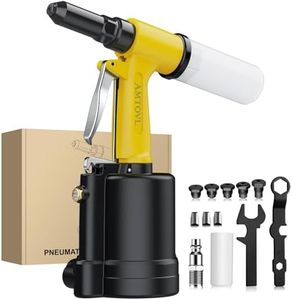 AMTOVL Pneumatic Riveter - 3917LBF Pulling Pneumatic Rivet Gun, Heavy-Duty Air Pop Riveter 3/32", 1/8", 5/32", 3/16" and 1/4" Capacity