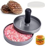 GWHOLE Burger Press with 100PCS Wax Papers Set Non-Stick Patty Maker Hamburger Press Mold Aluminum for BBQ Grill