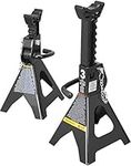 Torin AT43002AB Steel Jack Stands: Double Locking, 3 Ton (6,000 lb) Capacity, Black, 1 Pair